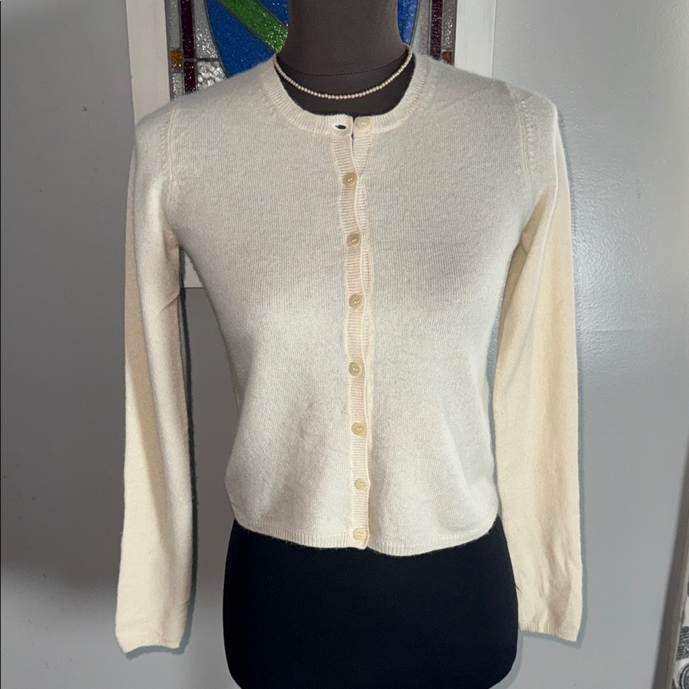 Il Gufo Cream Cashmere Button Up Cardigan SZ Youth Girls 12